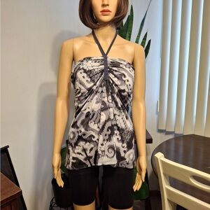Cache Black and Gray Patterned Camisole